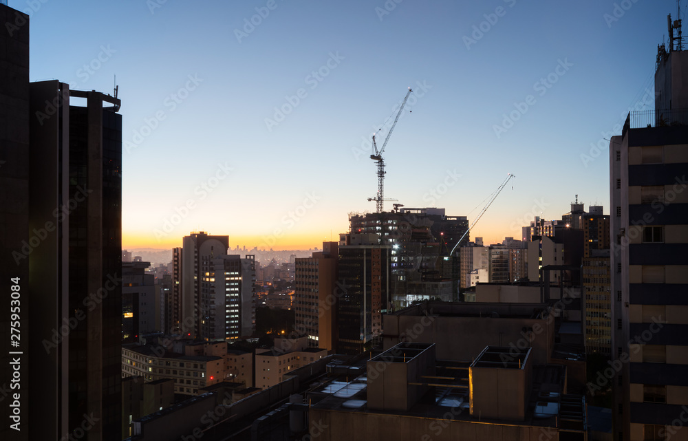 Cityscape in Sao Paulo, SP, Brazil at sunrise