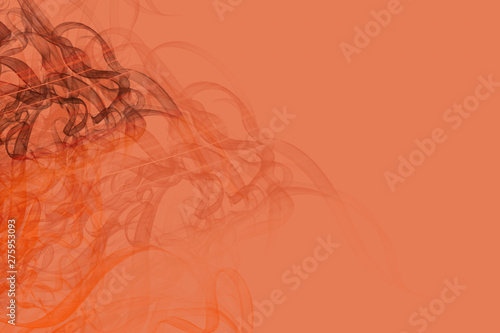 Background of orange space and smoke