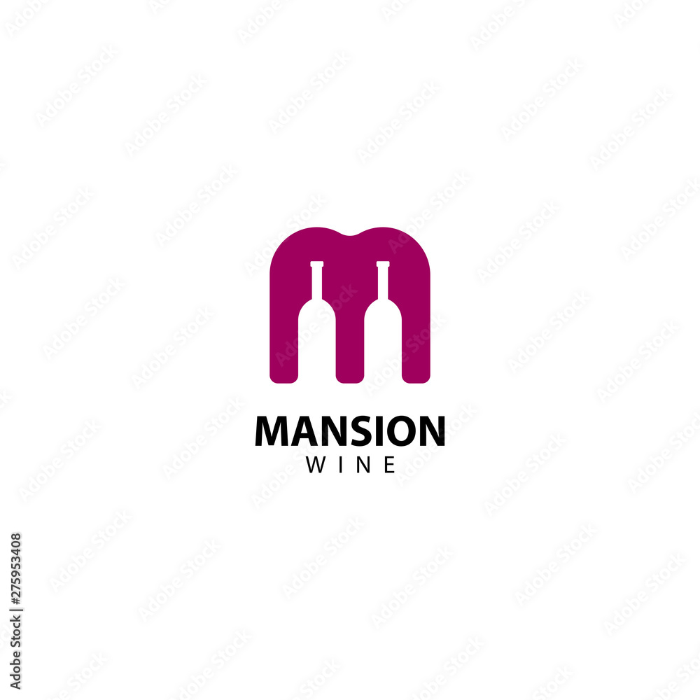 M letter Mansion Wine logo vector icon illustration M letter Mansion Wine logo vector icon illustration