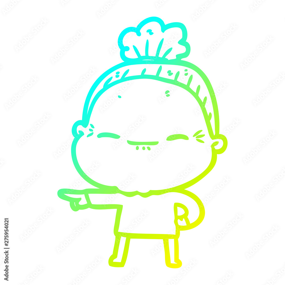 cold gradient line drawing cartoon peaceful old woman cold gradient line drawing cartoon peaceful old woman