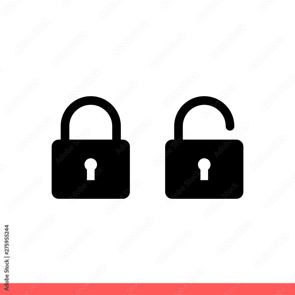 Lock and unlock vector icon Lock and unlock vector icon