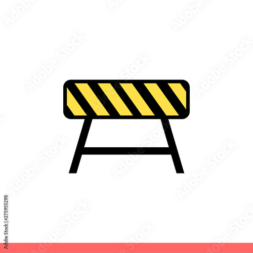 Road barrier vector icon