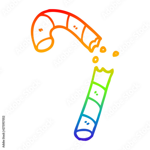 rainbow gradient line drawing cartoon xmas candy cane