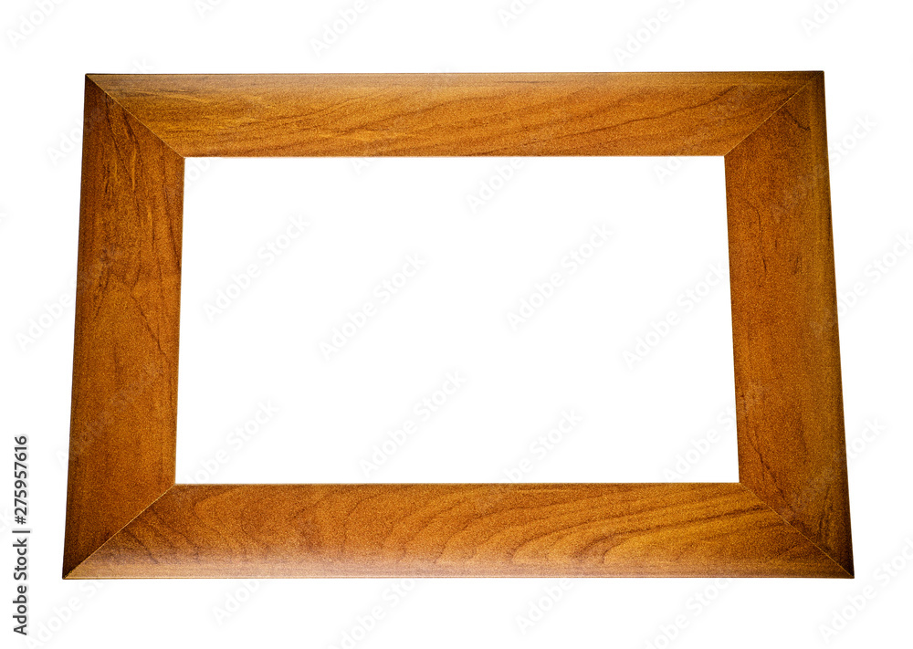 Fototapeta premium Brown wooden frame isolated on white background