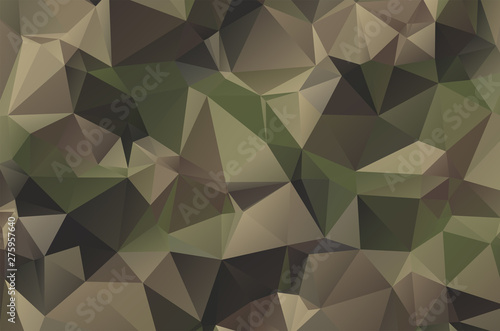 Camouflage Low poly crystal background. Polygon design pattern. Military Low poly vector illustration, low polygon background.