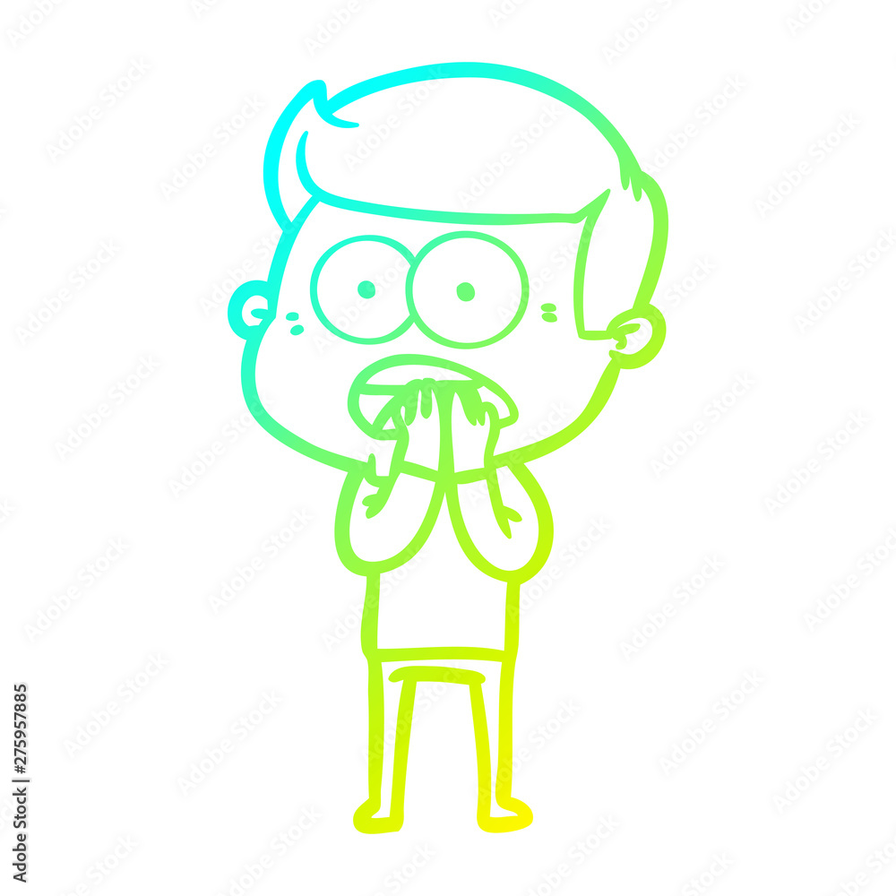 cold gradient line drawing cartoon shocked man cold gradient line drawing cartoon shocked man
