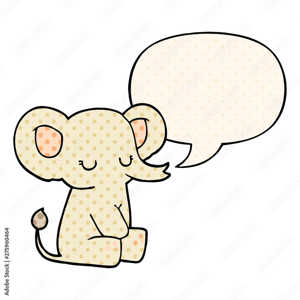 cartoon elephant and speech bubble in comic book style cartoon elephant and speech bubble in comic book style