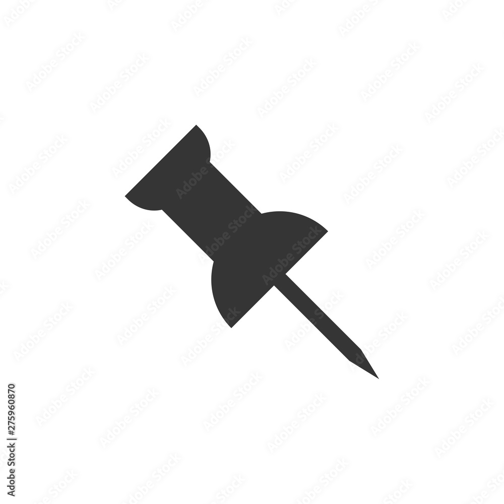 Push pin icon symbol template black color editable. Simple logo vector illustration for graphic and web design.