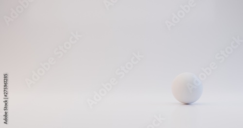 Lights scene 3d rendered background with geometric objects, square, sphere, cone, soft white color