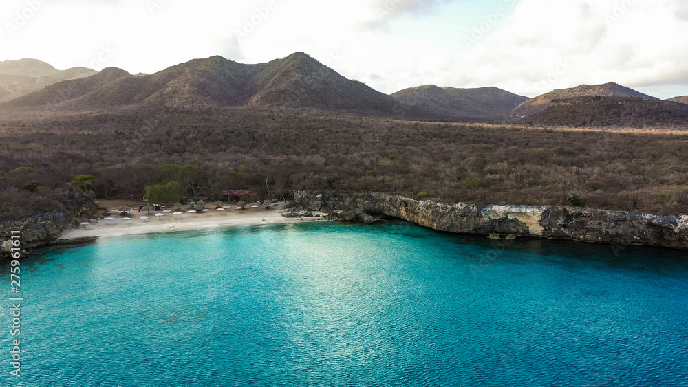 Aerial view over area Knip on the western side of  Curaçao/Caribbean /Dutch Antilles