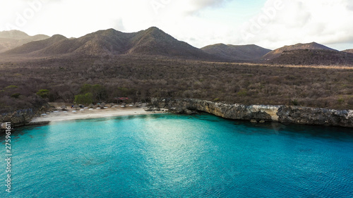 Fototapeta Naklejka Na Ścianę i Meble -  Aerial view over area Knip on the western side of  Curaçao/Caribbean /Dutch Antilles
