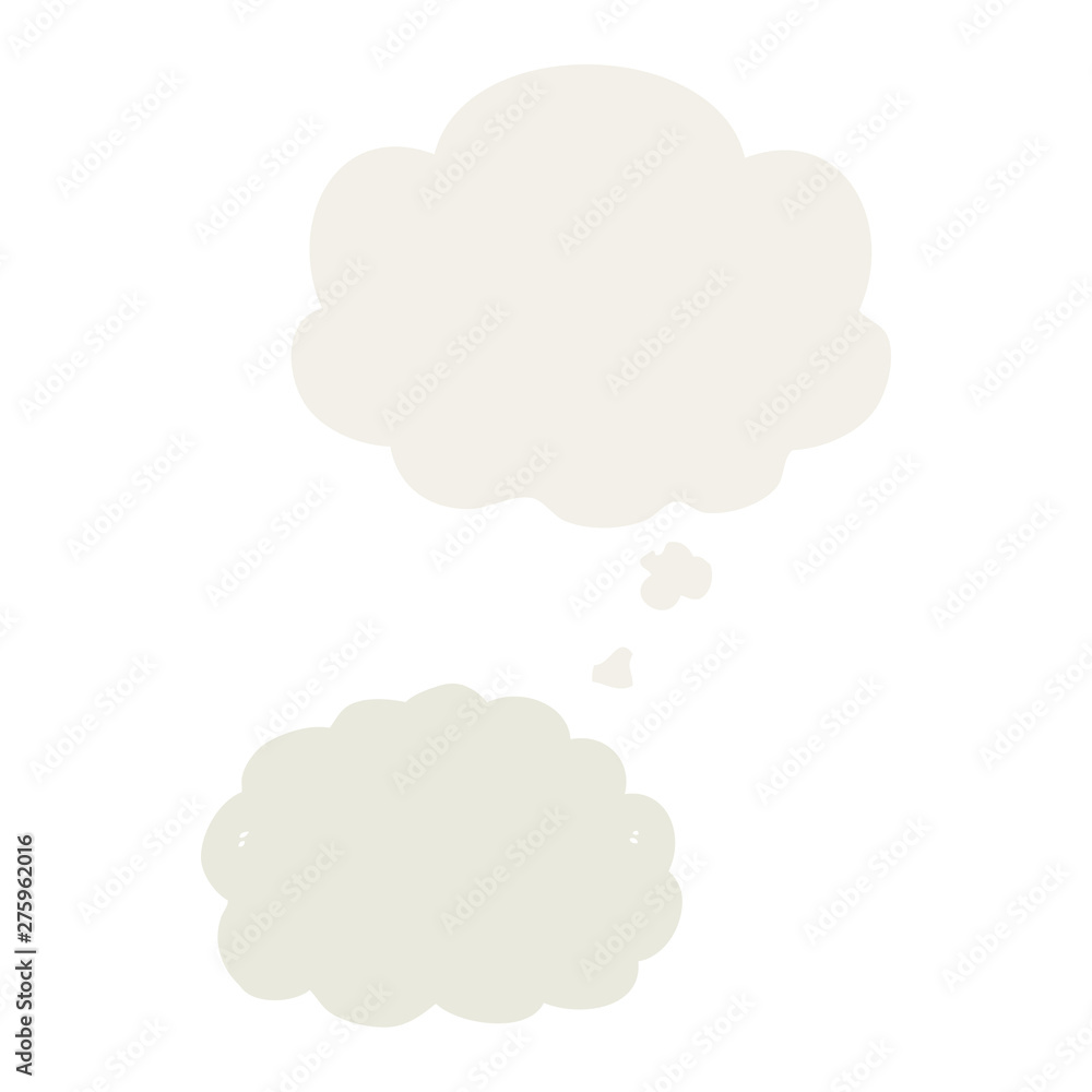 cartoon cloud and thought bubble in retro style cartoon cloud and thought bubble in retro style