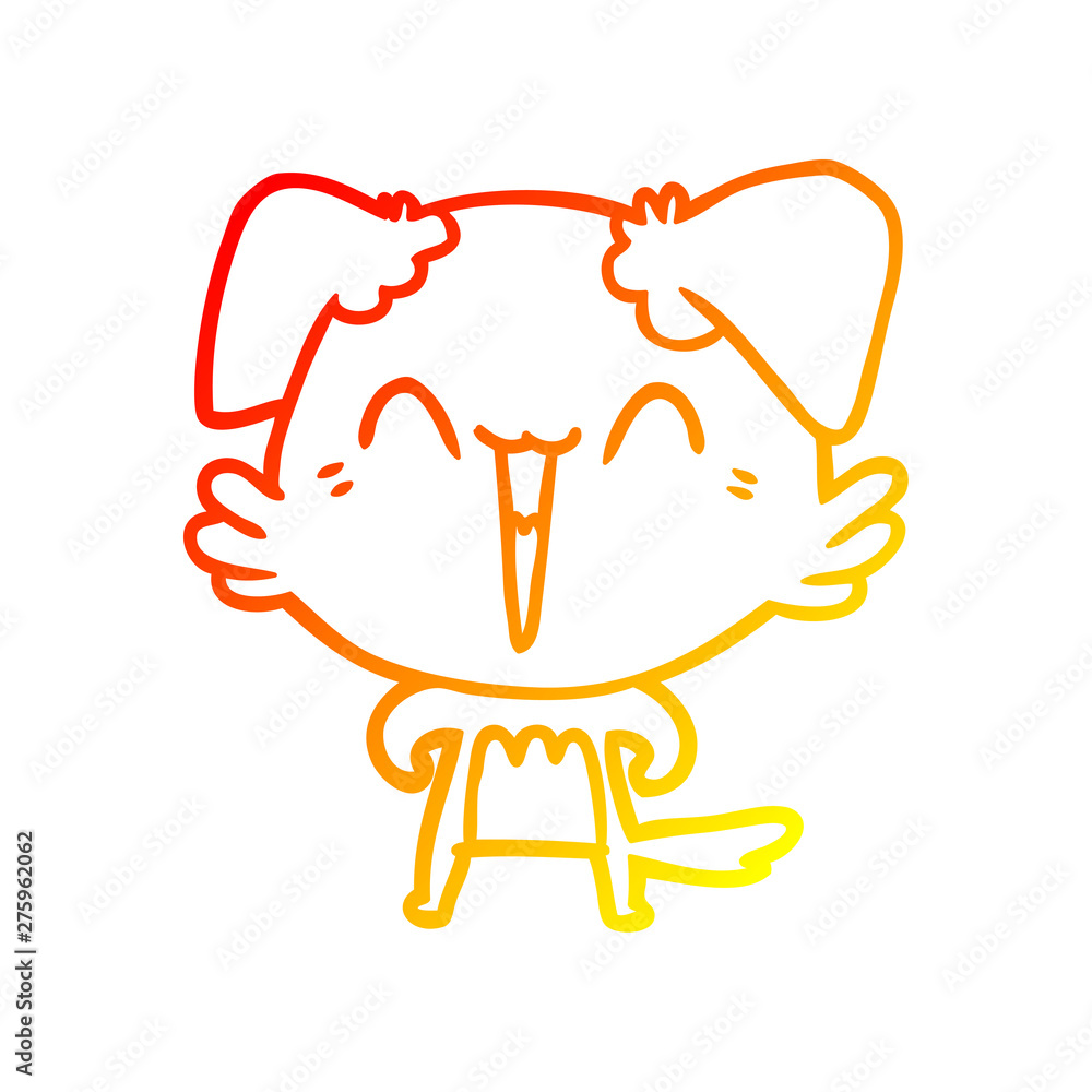 warm gradient line drawing happy little dog cartoon warm gradient line drawing happy little dog cartoon