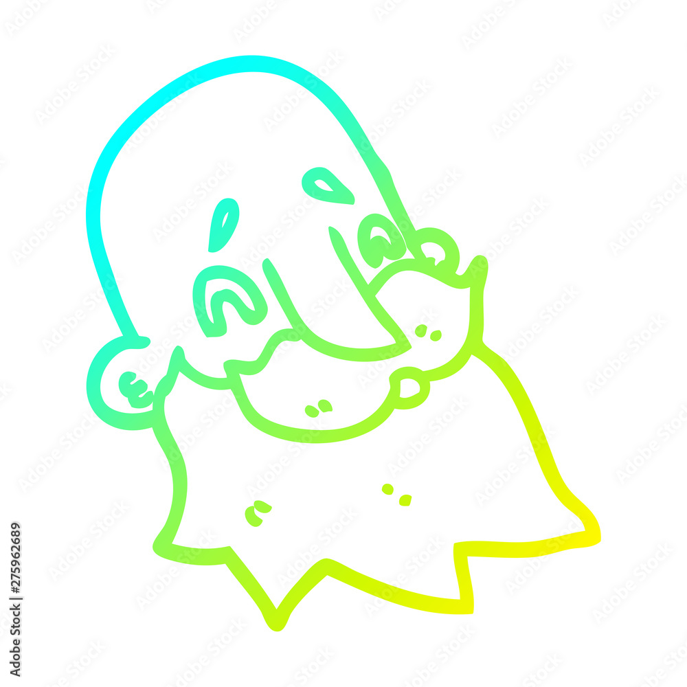 cold gradient line drawing cartoon bearded man cold gradient line drawing cartoon bearded man
