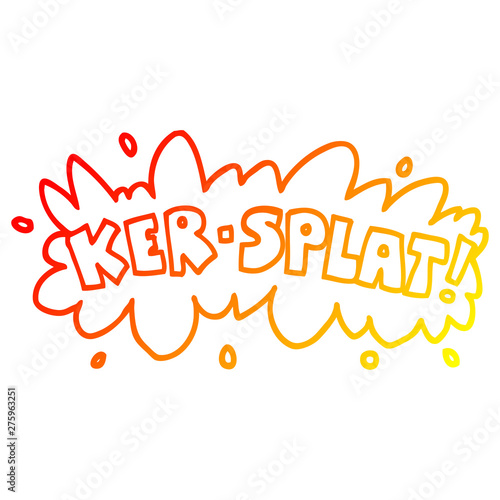warm gradient line drawing cartoon words ker splat