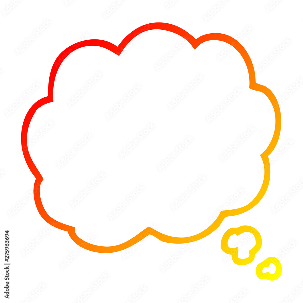 warm gradient line drawing cartoon thought cloud