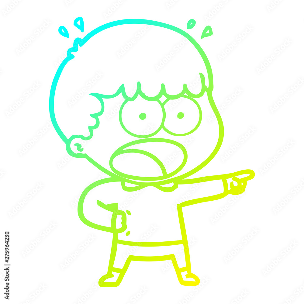 cold gradient line drawing cartoon shocked man pointing cold gradient line drawing cartoon shocked man pointing