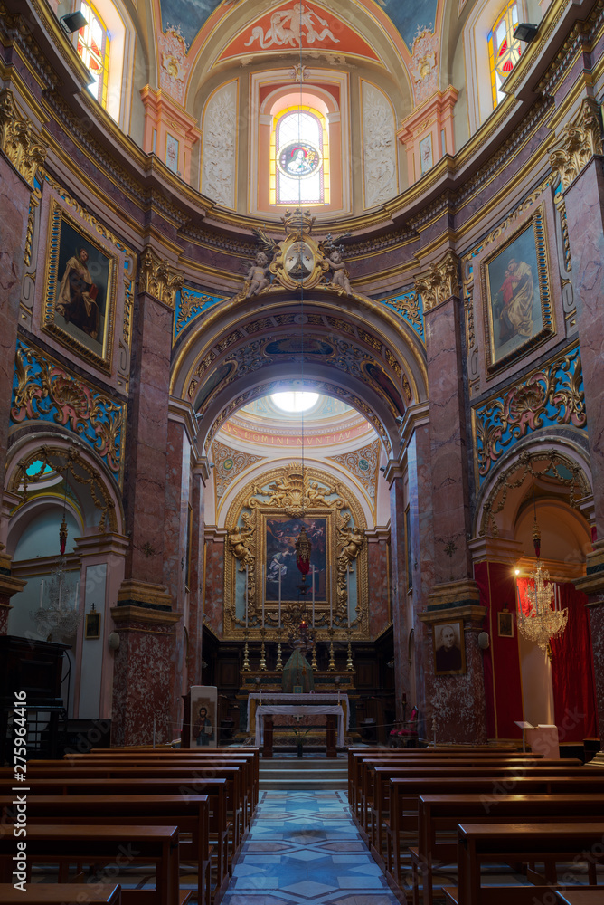 Interior of Church of the Annunciation of Our Lady in Mdina, Malta