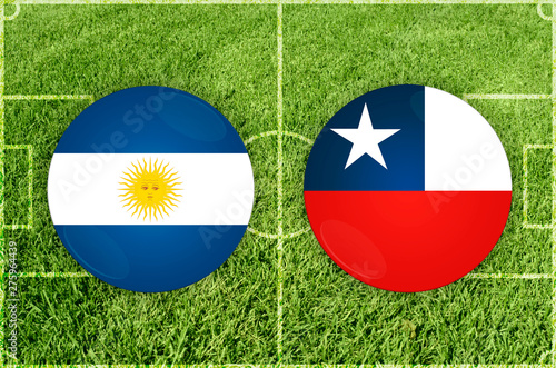 Illustration for Football match Argentina vs Chile