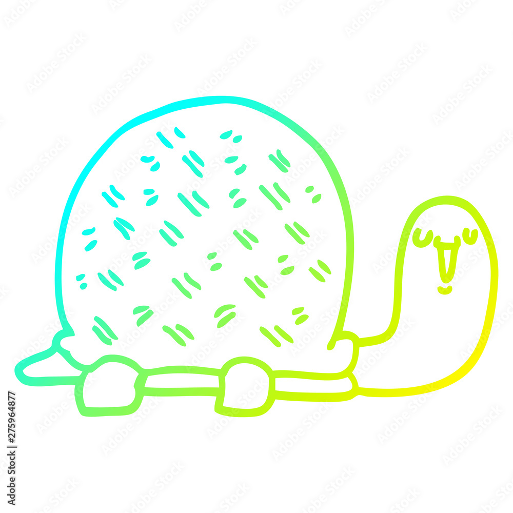 cold gradient line drawing cute cartoon turtle cold gradient line drawing cute cartoon turtle