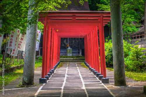 Takayama - May 26, 2019: Shinto shrine in Takayama, Japan