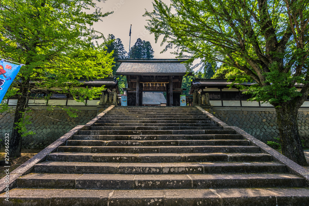Takayama - May 26, 2019: Buddhist temple in Takayama, Japan