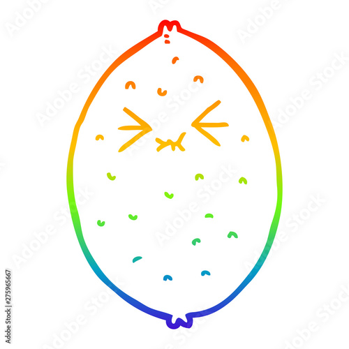 rainbow gradient line drawing cartoon bitter lemon