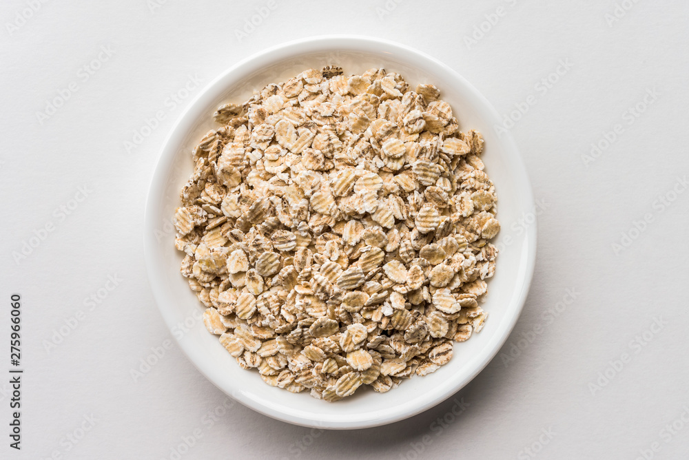 Rolled Barley Flakes in a Bowl Rolled Barley Flakes in a Bowl