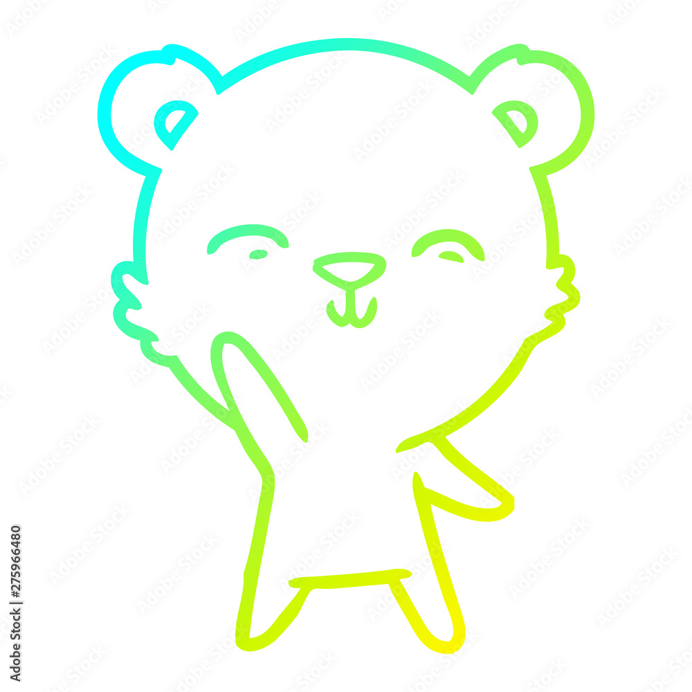 cold gradient line drawing happy cartoon bear cold gradient line drawing happy cartoon bear