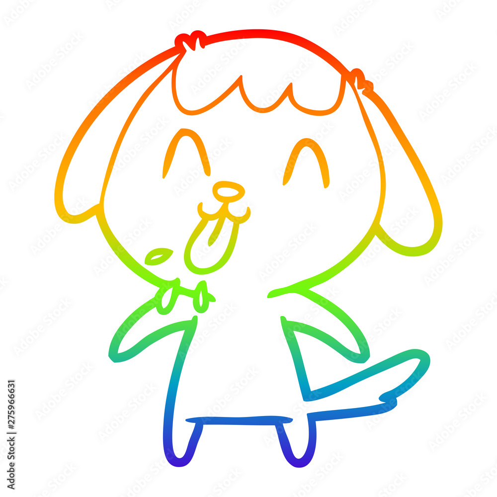 rainbow gradient line drawing cute cartoon dog rainbow gradient line drawing cute cartoon dog