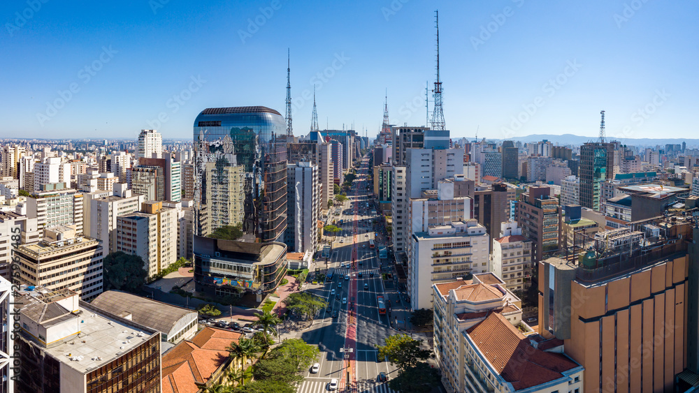 Obraz premium aerial view of Paulista Avenue