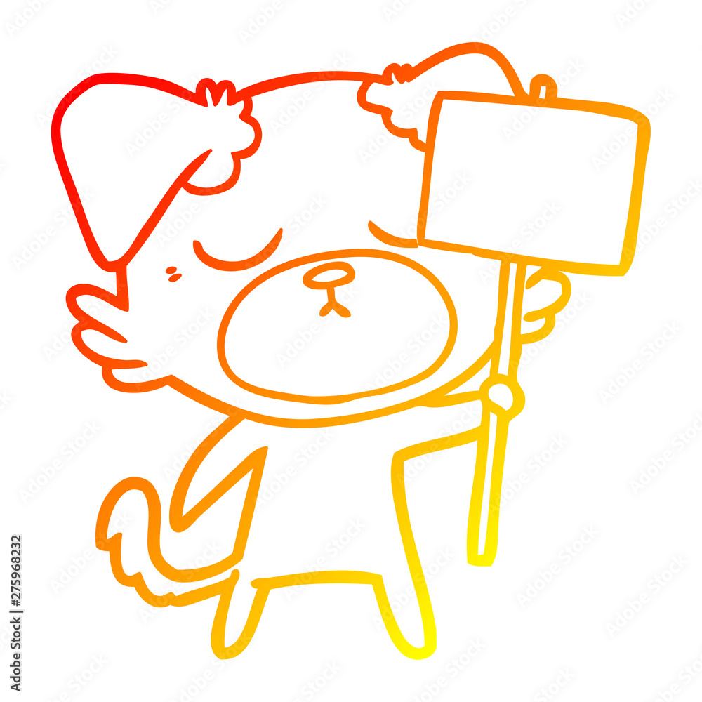 warm gradient line drawing cute cartoon dog warm gradient line drawing cute cartoon dog