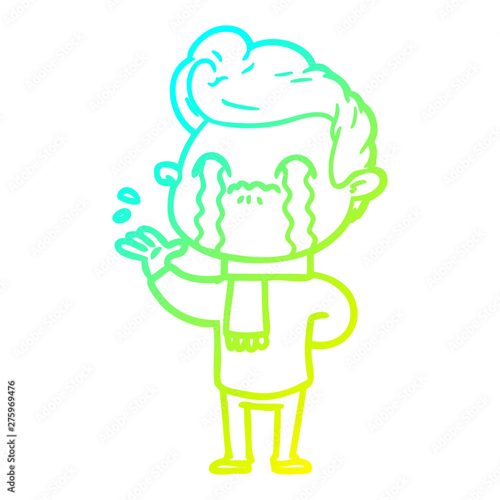 cold gradient line drawing cartoon man crying cold gradient line drawing cartoon man crying