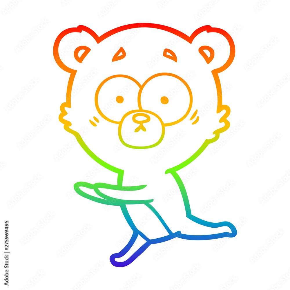 rainbow gradient line drawing worried bear cartoon rainbow gradient line drawing worried bear cartoon