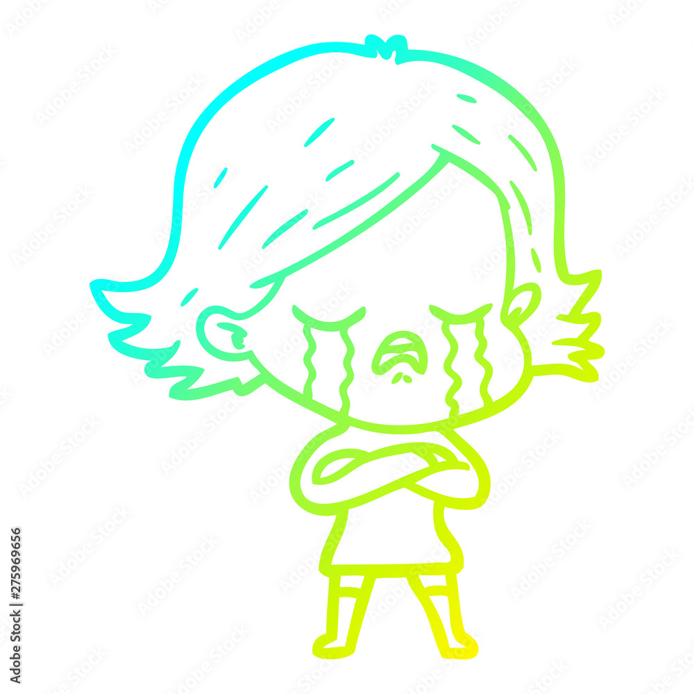 cold gradient line drawing cartoon girl crying cold gradient line drawing cartoon girl crying