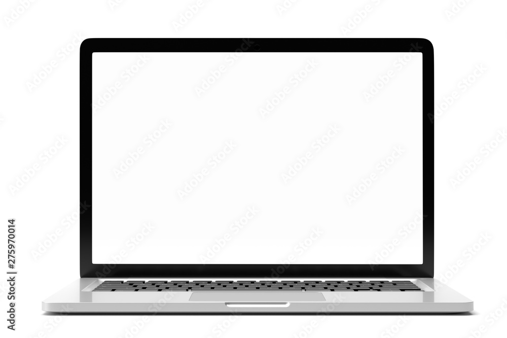 Laptop computer with blank white screen isolate on white background. screen  mockup template Stock Photo | Adobe Stock