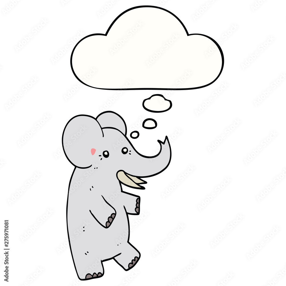cartoon elephant and thought bubble cartoon elephant and thought bubble