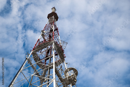 view of radio signal television tower