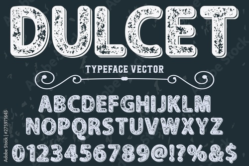 Font alphabet Script Typeface handcrafted handwritten vector label design old style.Shadow Effect.vintage Hand Drawn.Retro 