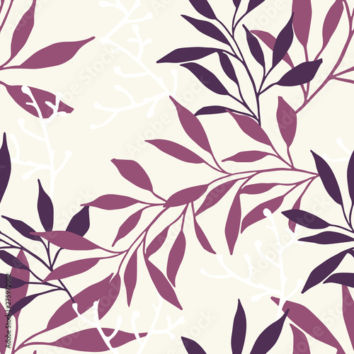 Beautifull tropical leaves branch  seamless pattern design