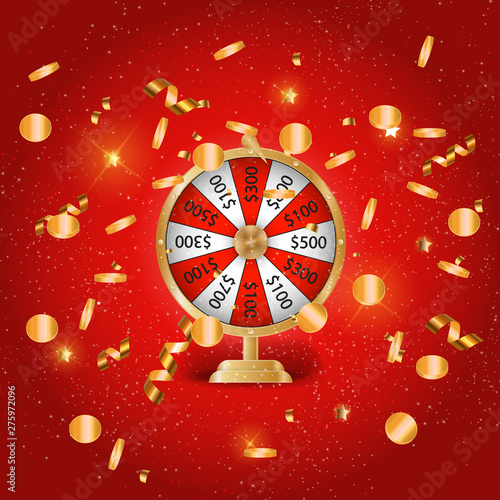 Colorful wheel of fortune. Chance of victory. Vector Illustration.