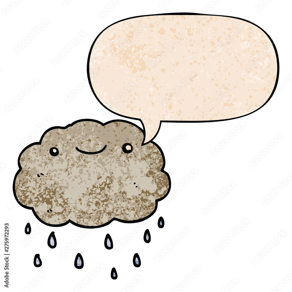 cartoon cloud and speech bubble in retro texture style cartoon cloud and speech bubble in retro texture style
