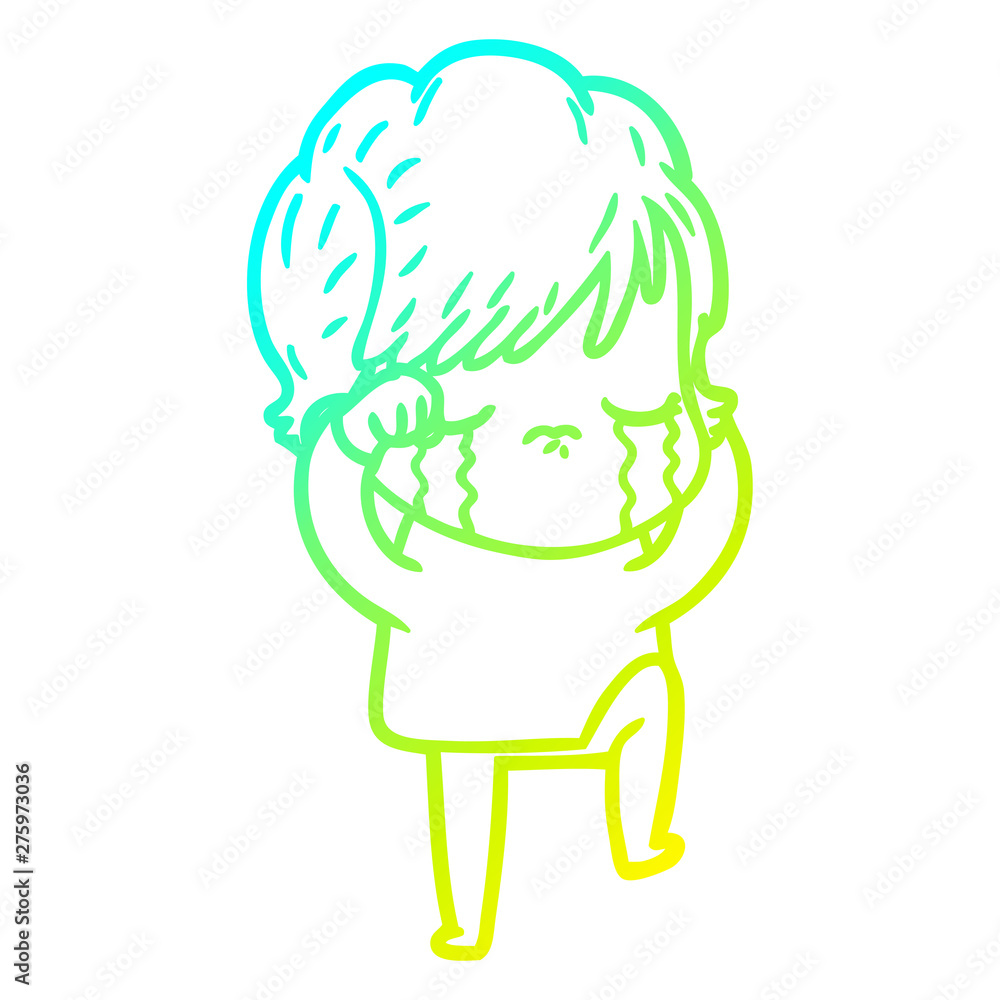 cold gradient line drawing cartoon woman crying cold gradient line drawing cartoon woman crying