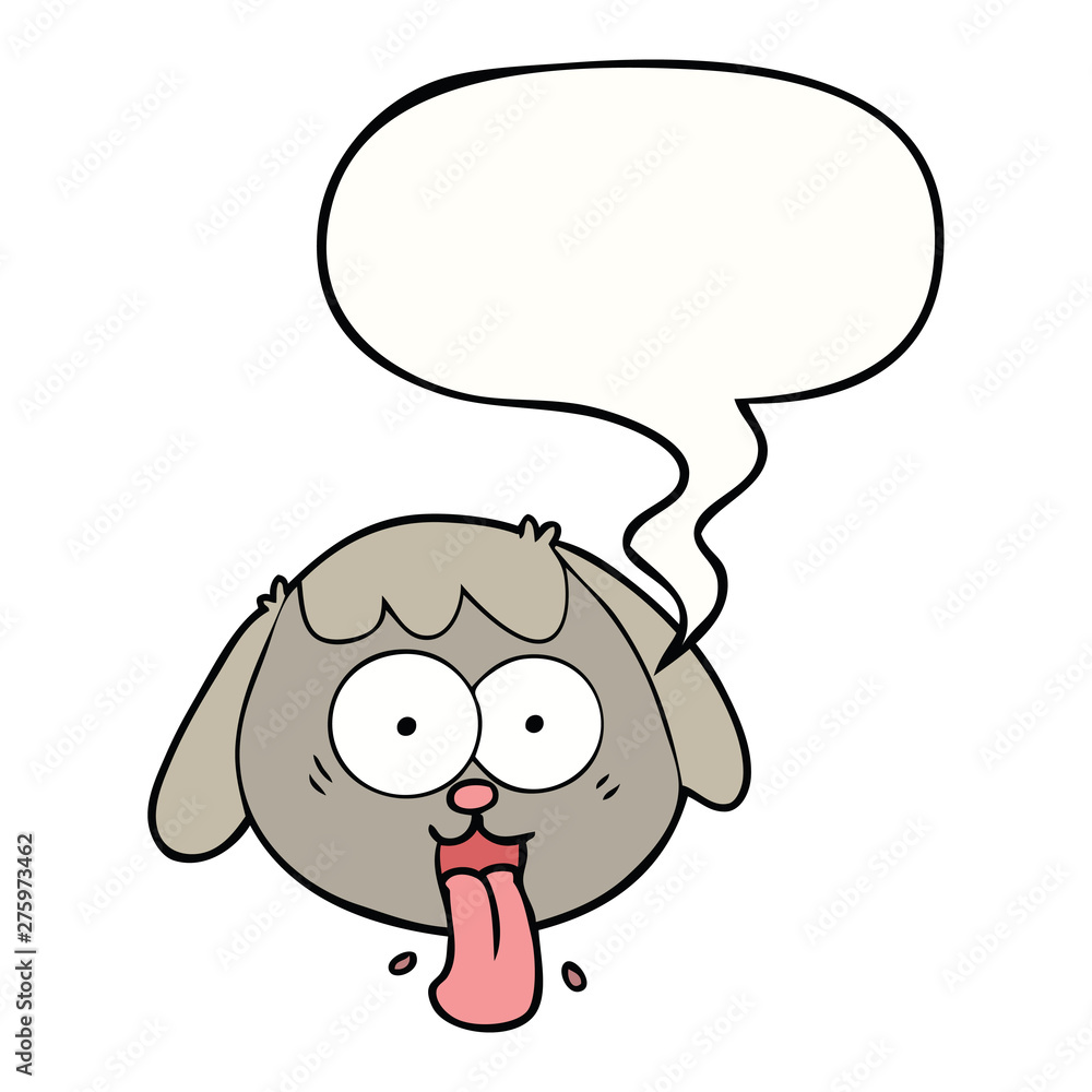 cartoon dog face panting and speech bubble cartoon dog face panting and speech bubble
