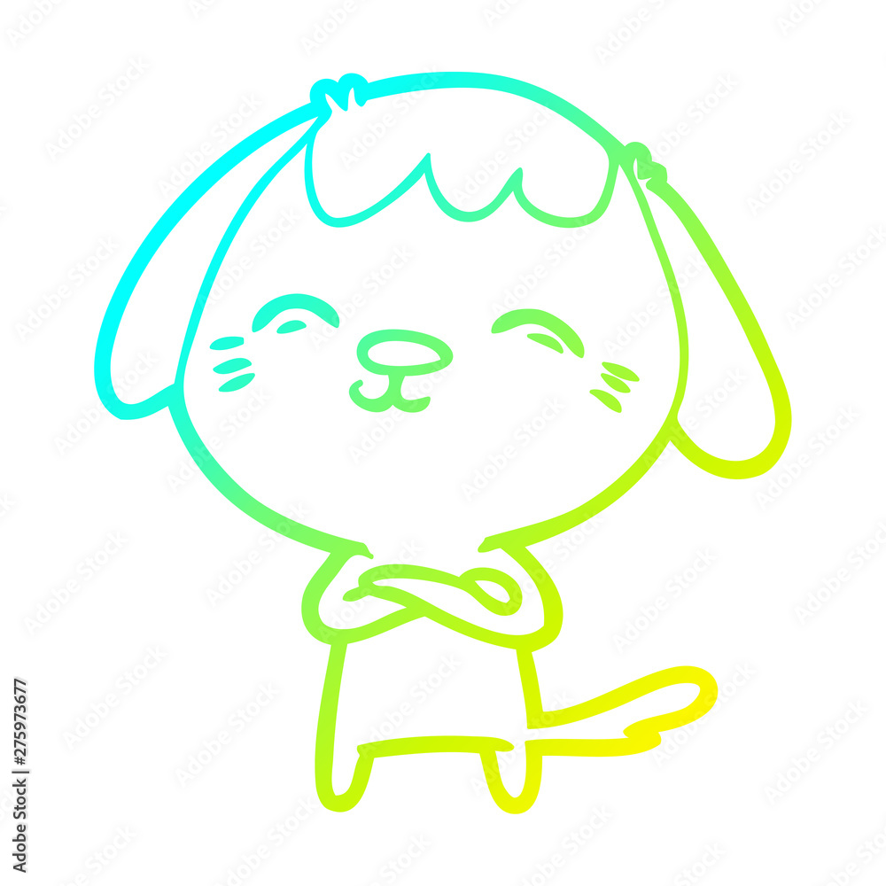 cold gradient line drawing happy cartoon dog cold gradient line drawing happy cartoon dog