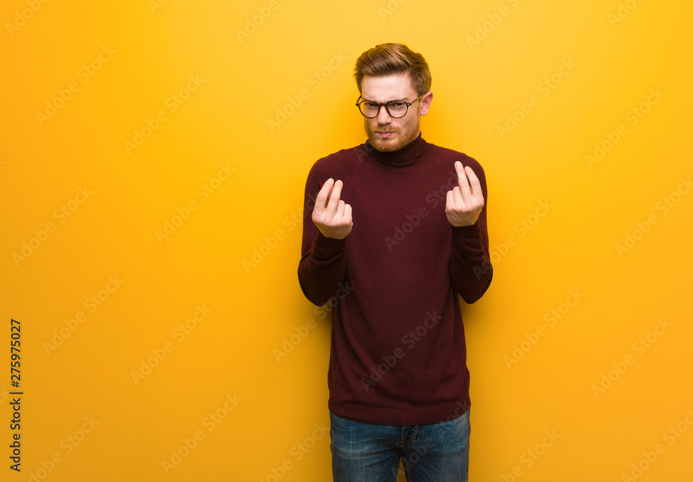 Young smart man doing a gesture of need Young smart man doing a gesture of need