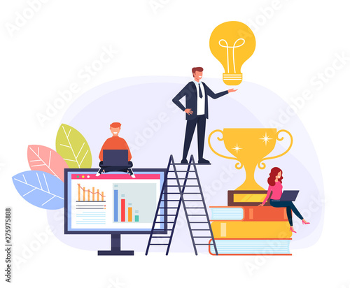 Teamwork office workers businessmen concept. Vector flat graphic design cartoon illustration