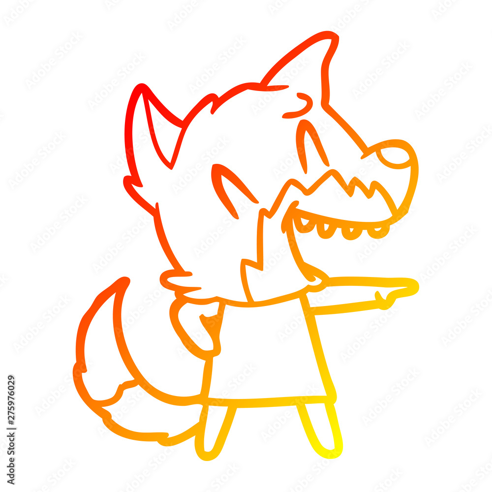 warm gradient line drawing laughing fox cartoon warm gradient line drawing laughing fox cartoon