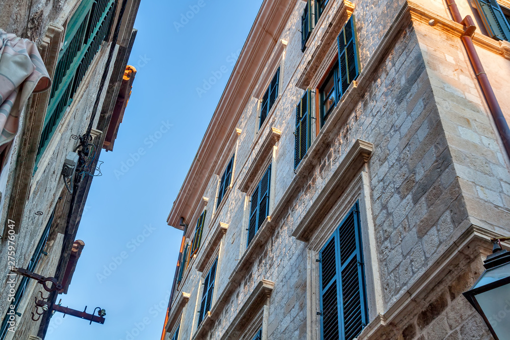 The facade of the old house. Dubrovnik, Croatia