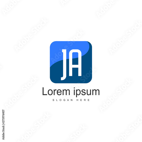 Initial JA logo template with modern frame. Minimalist JA letter logo vector illustration